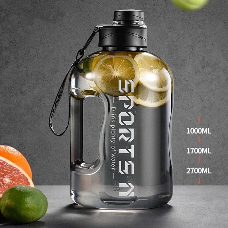 1.7L/2.7L Sports Water Bottle Gym Cycling Cup Portable Large Capacity