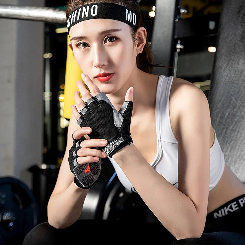Gym Gloves Fitness Training Fingerless Men Women Bodybuilding Exercise